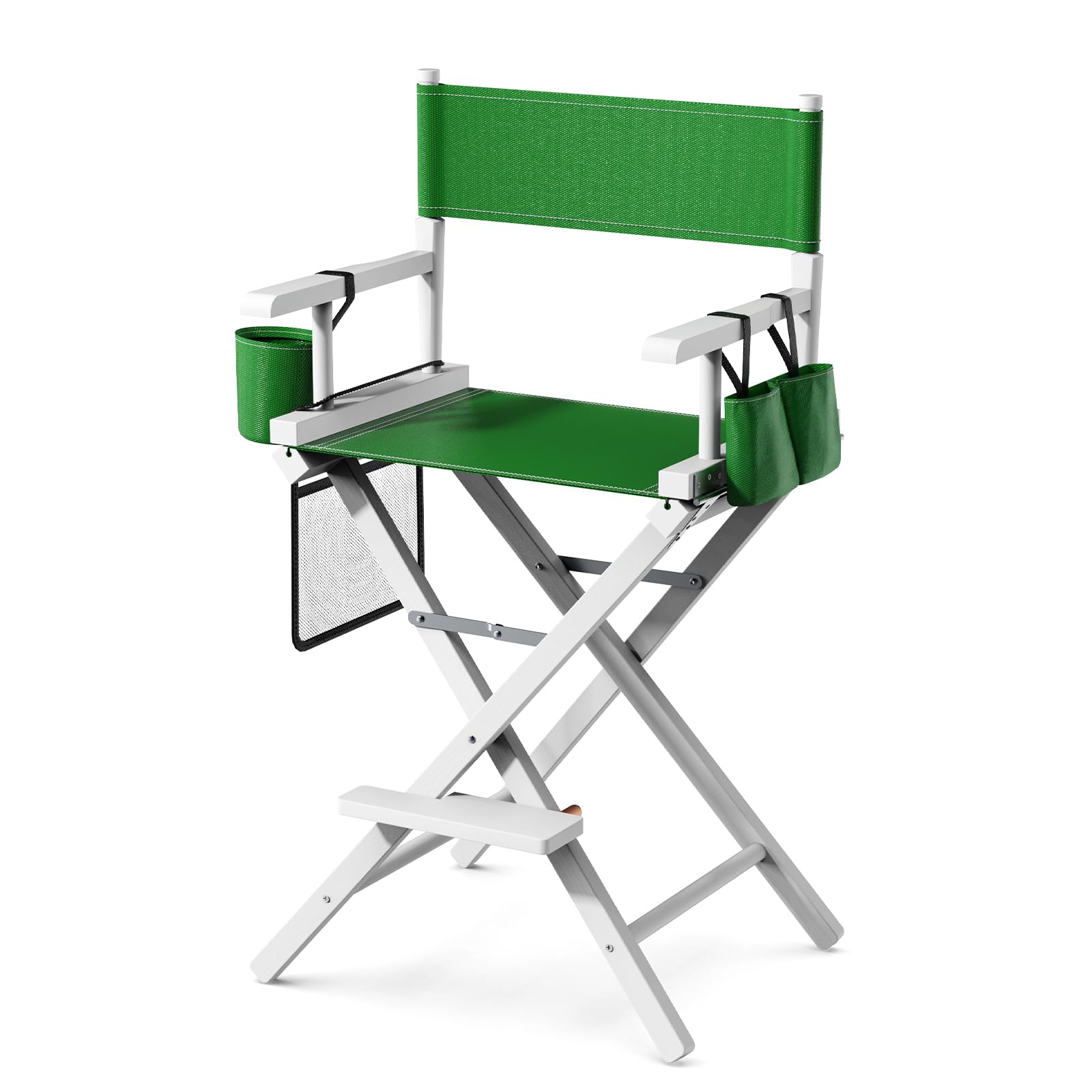 OmySalon 26in Wooden Portable Director Chair Folding Makeup Chair with Storage Pouch