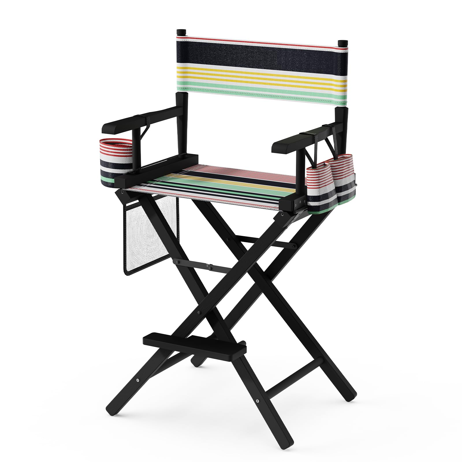 OmySalon 26in Wooden Portable Director Chair Folding Makeup Chair with Storage Pouch