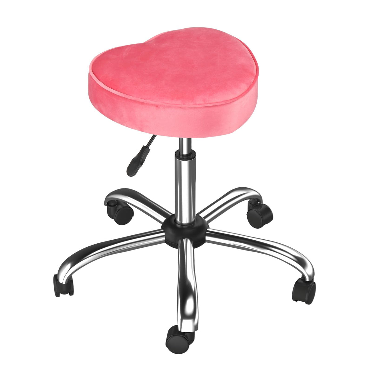 OmySalon 360° Swivel Heart-Shaped Hydraulic Rolling Salon Stool with Wheels