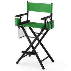 OmySalon 31in Wooden Portable Director Chair Folding Makeup Chair with Storage Pouch