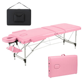 OmySalon FA-MB 84in Portable Height-Adjustable Physical Therapy Massage Table with Aluminum Frame, Face Cradle & Carrying Bag