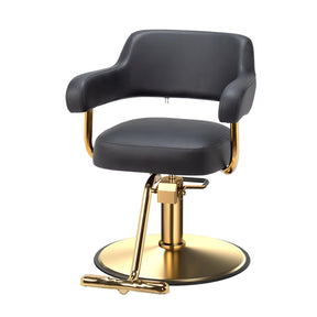 OmySalon SC3301 Heavy-Duty Hydraulic Styling Chair with Open Back & Gold Footrest
