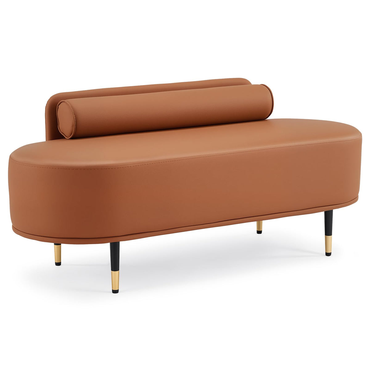 OmySalon WRB1601 53.5in Faux Leather Waiting Room Reception Bench Chair with Low Back
