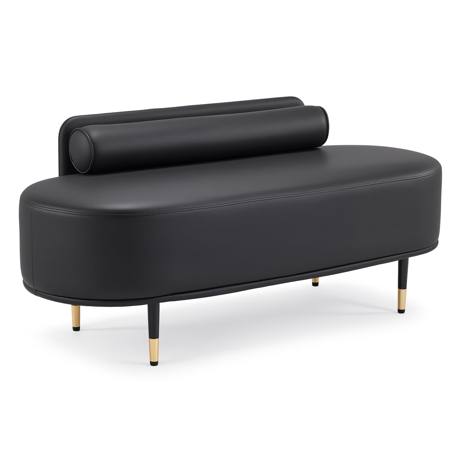 OmySalon WRB1601 53.5in Faux Leather Waiting Room Reception Bench Chair with Low Back
