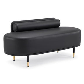 OmySalon WRB1601 53.5in Faux Leather Waiting Room Reception Bench Chair with Low Back