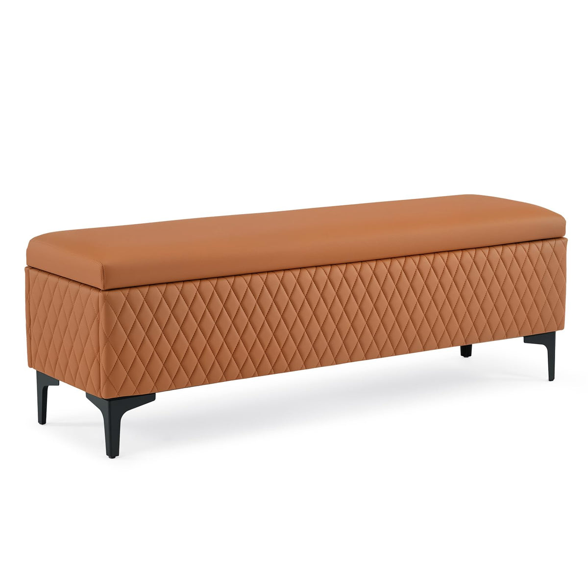 OmySalon WRB1701 53.7in Faux Leather Waiting Room Reception Bench Chair with Hidden Storage