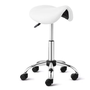 OmySalon Hydraulic Adjustable Rolling Saddle Stool with Swivel Wheels