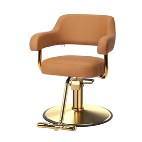 OmySalon SC3301 Heavy-Duty Hydraulic Styling Chair with Open Back & Gold Footrest