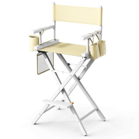 OmySalon 31in Wooden Portable Director Chair Folding Makeup Chair with Storage Pouch