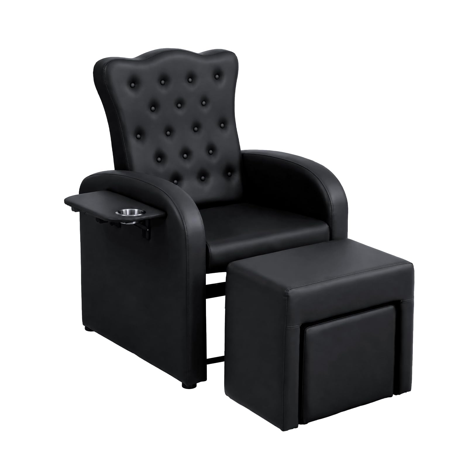 OmySalon PCE-BD 3-in-1 Plumbless Electric Pedicure Chair With Technician Stool Footrest And Adjustable Backrest