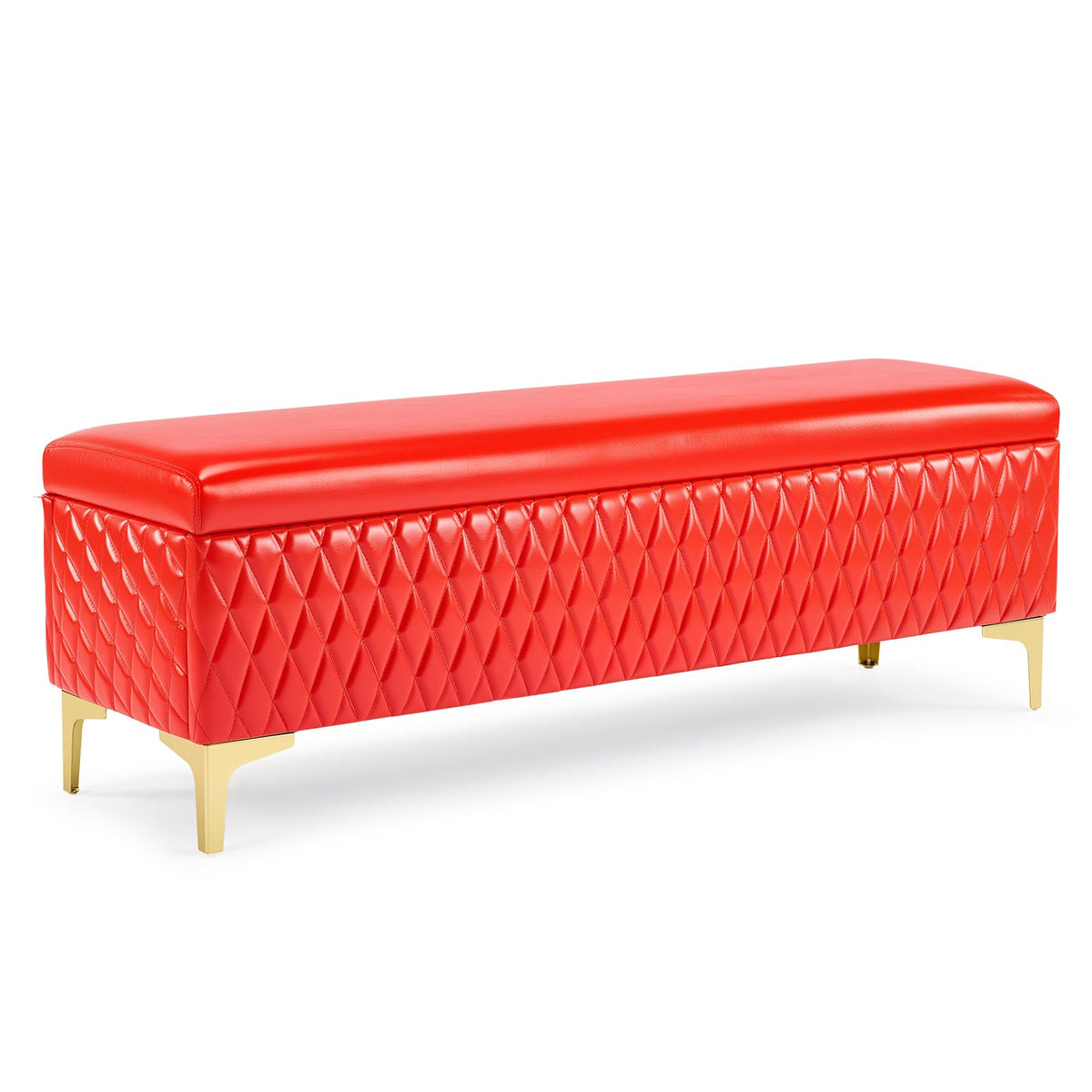 OmySalon WRB1701 53.7in Faux Leather Waiting Room Reception Bench Chair with Hidden Storage