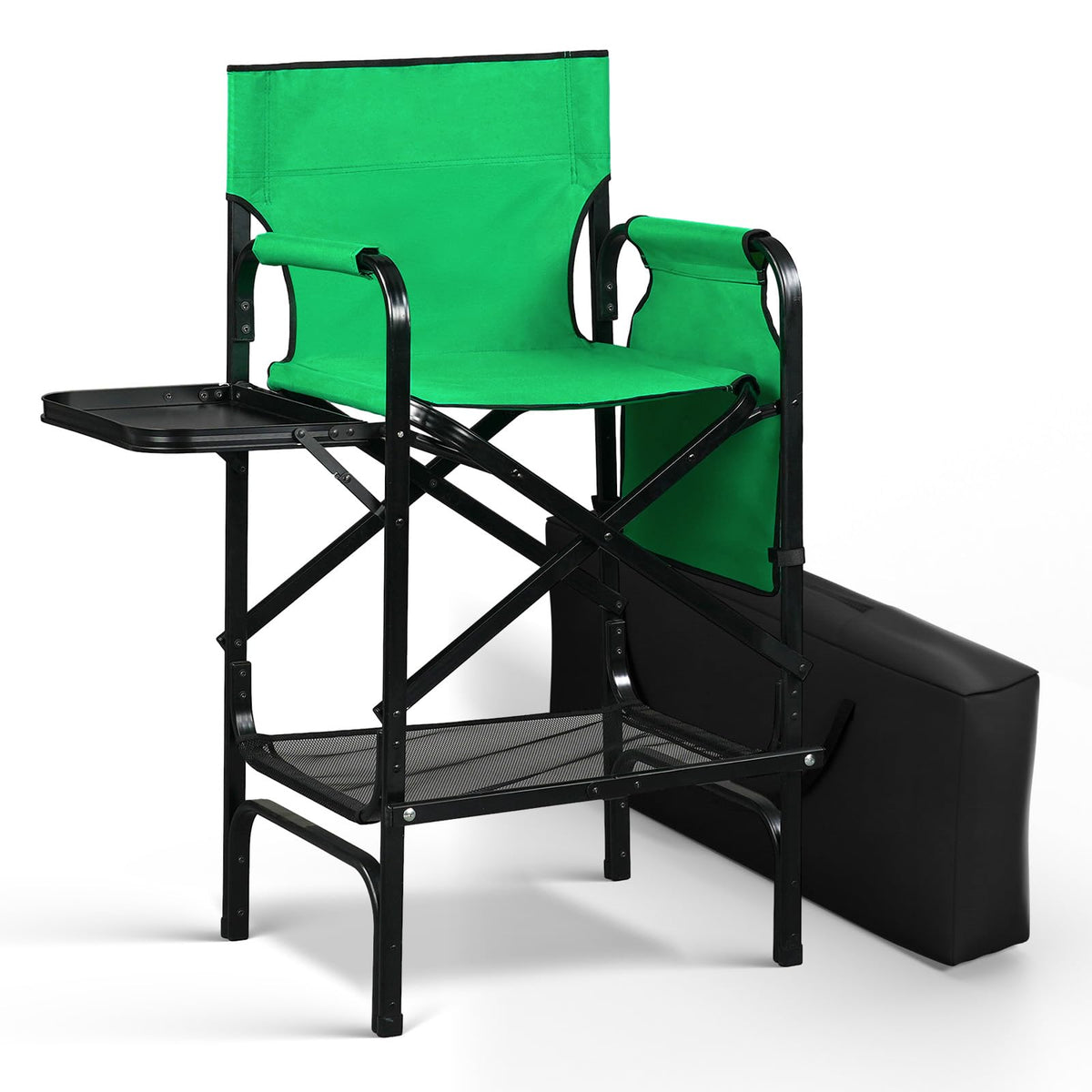 Omysalon 30in Portable Folding Director Chair with Collapsible Side Table