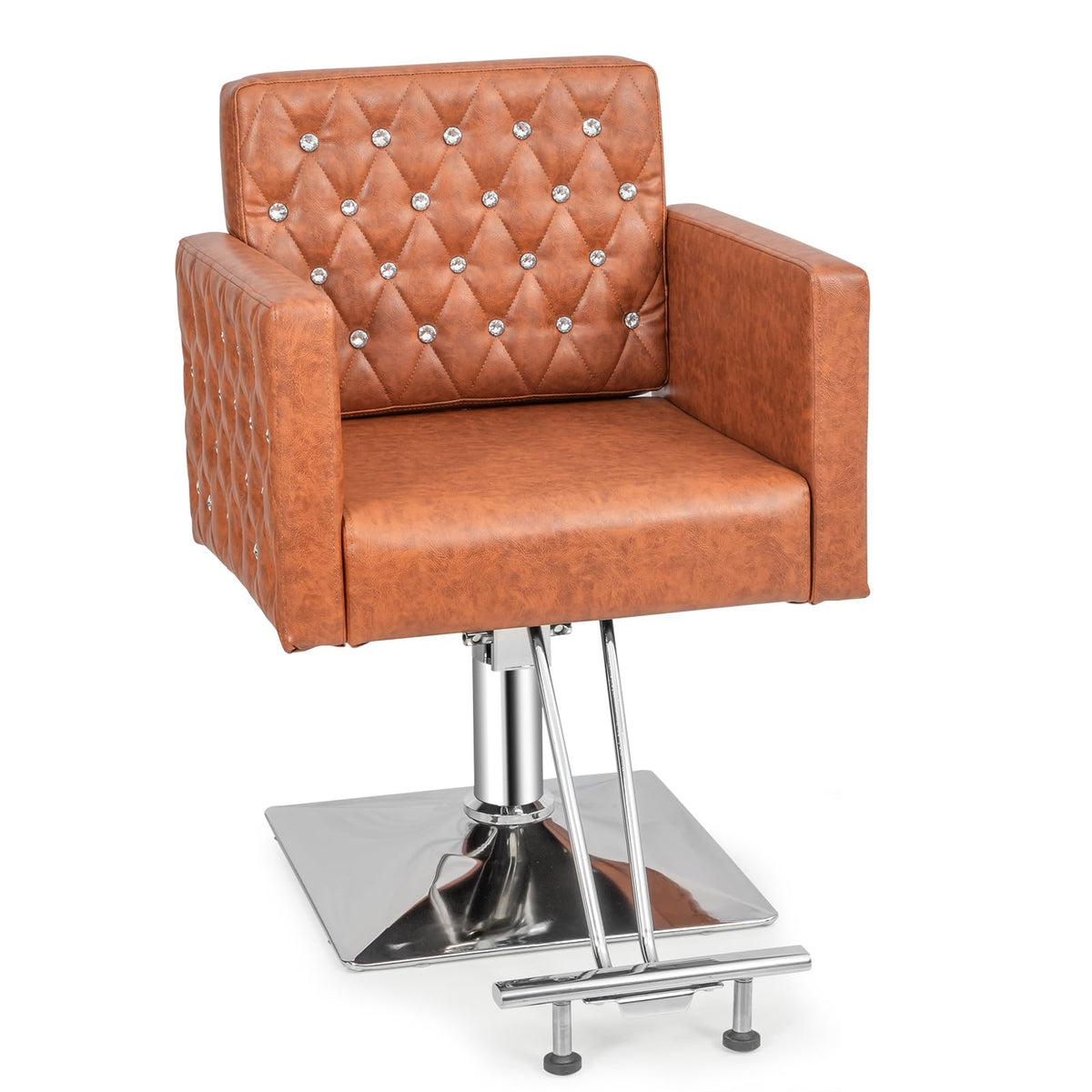 OmySalon SC2801 Modern Heavy Duty Hydraulic Swivel Hair Stylist Salon Chair with Curved Armrests