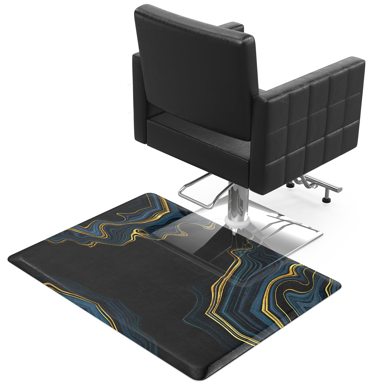 OmySalon 3'x4' Rectangle Salon Anti Fatigue Mat with Square Cutout 3/4" Thick