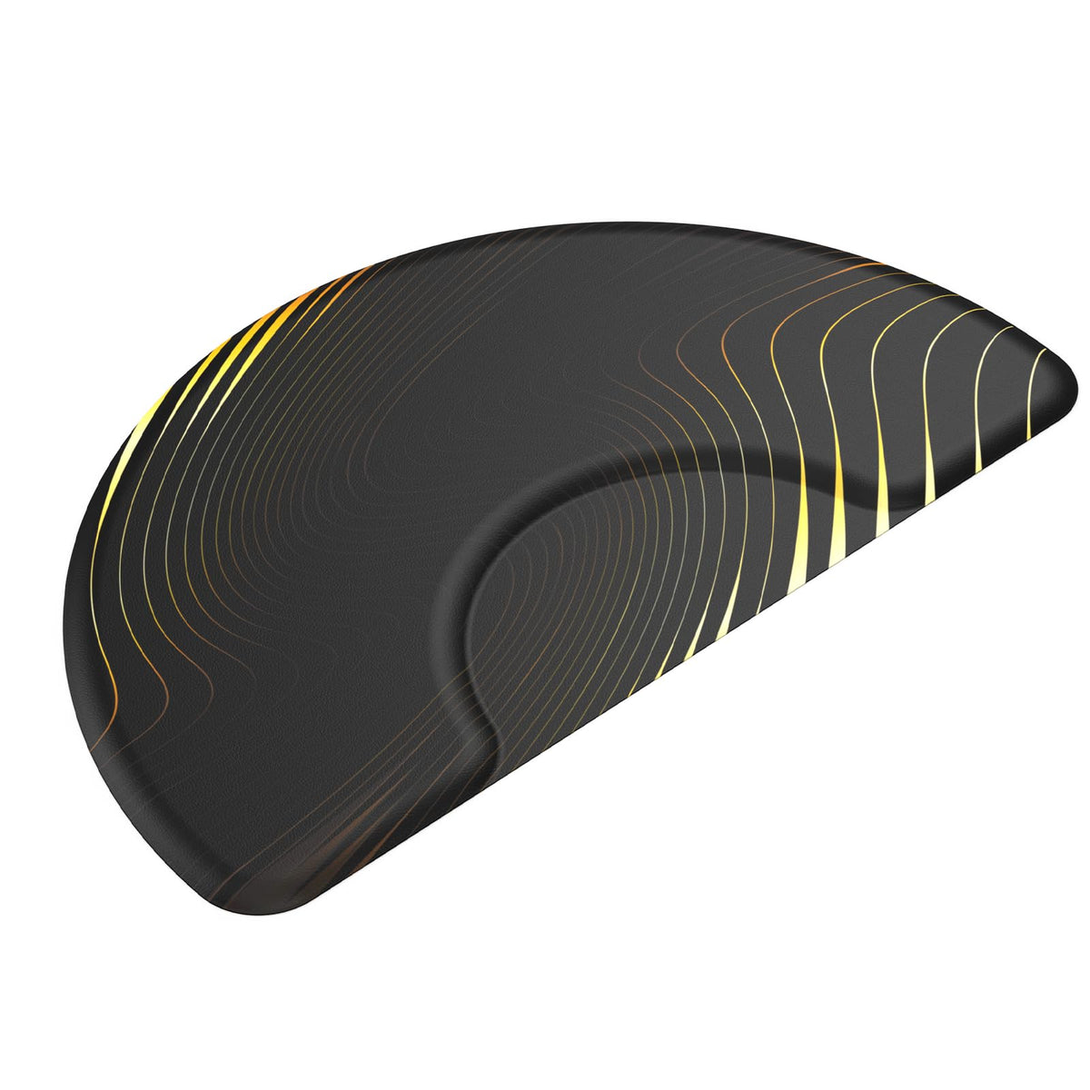 OmySalon 3' x 5' Semi-Circle Anti-Fatigue Salon Mat with Round Cutout 5/8" Thick