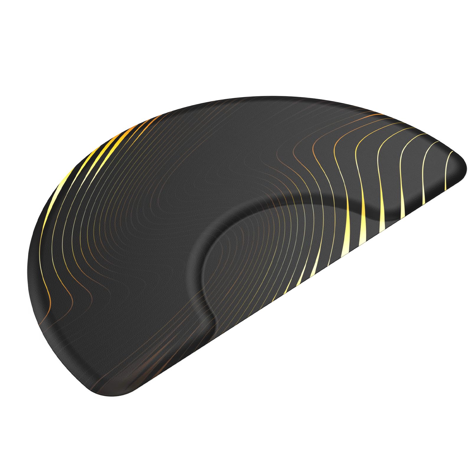 OmySalon 3' x 5' Semi-Circle Anti-Fatigue Salon Mat with Round Cutout 5/8" Thick
