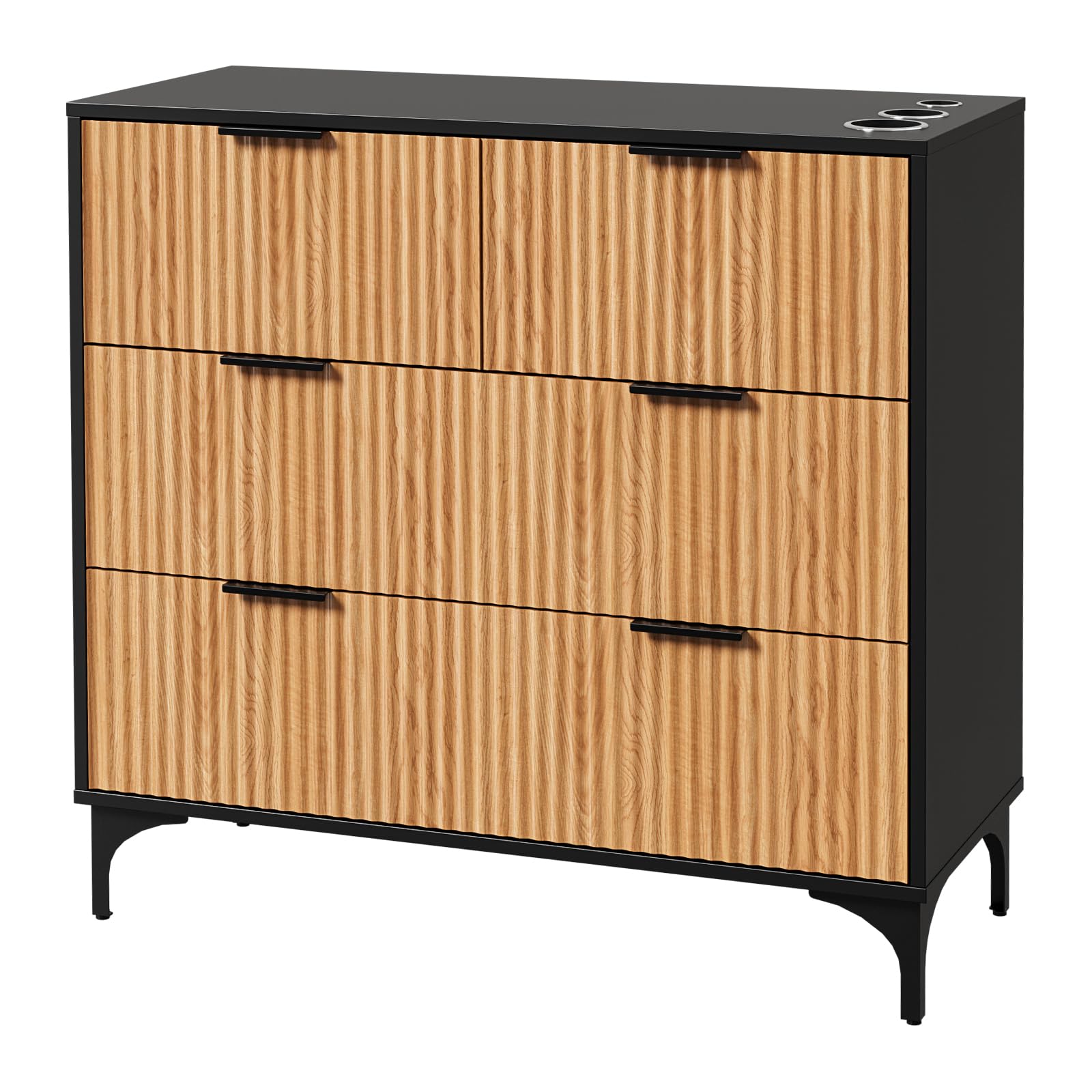 OmySalon WSCTD Modern Retro Salon Styling Station with 4 Drawers & 3 Tool Holders
