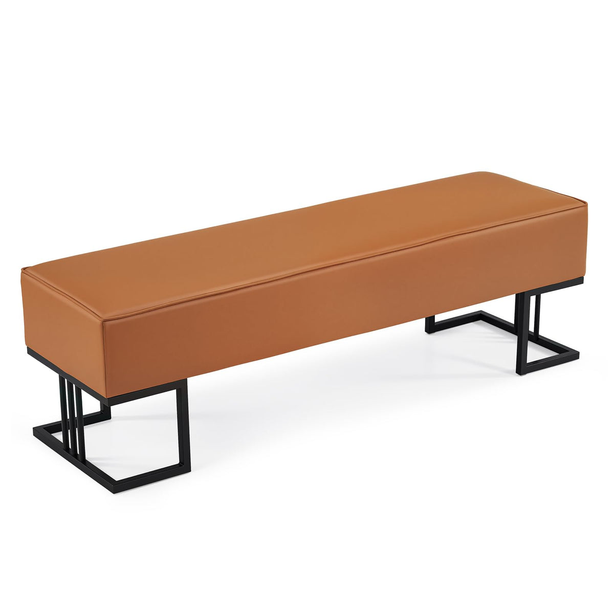 OmySalon WRB1402 55.1in Faux Leather Waiting Room Reception Bench Chair