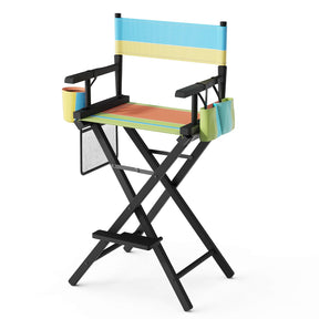 OmySalon 31in Wooden Portable Director Chair Folding Makeup Chair with Storage Pouch