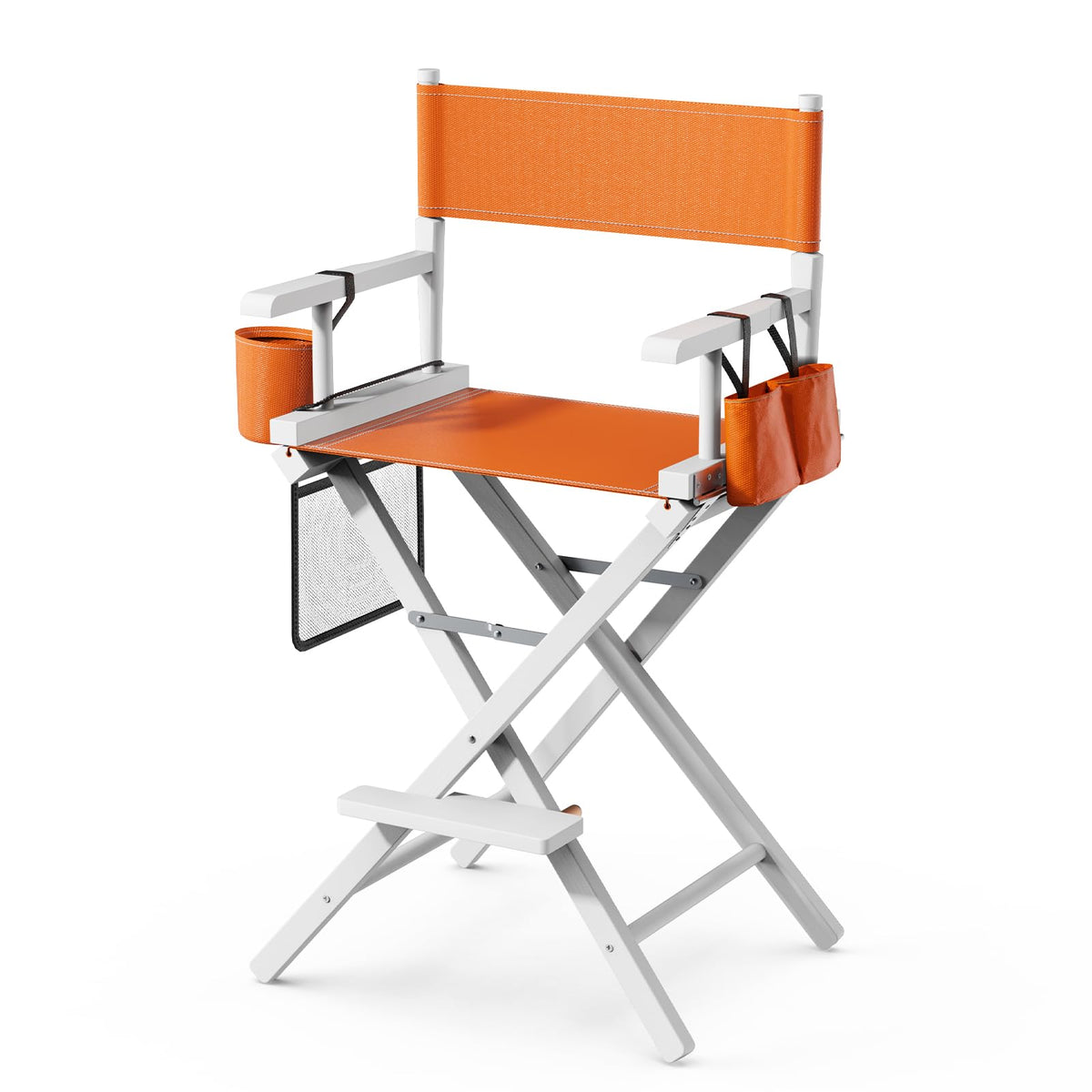OmySalon 26in Wooden Portable Director Chair Folding Makeup Chair with Storage Pouch