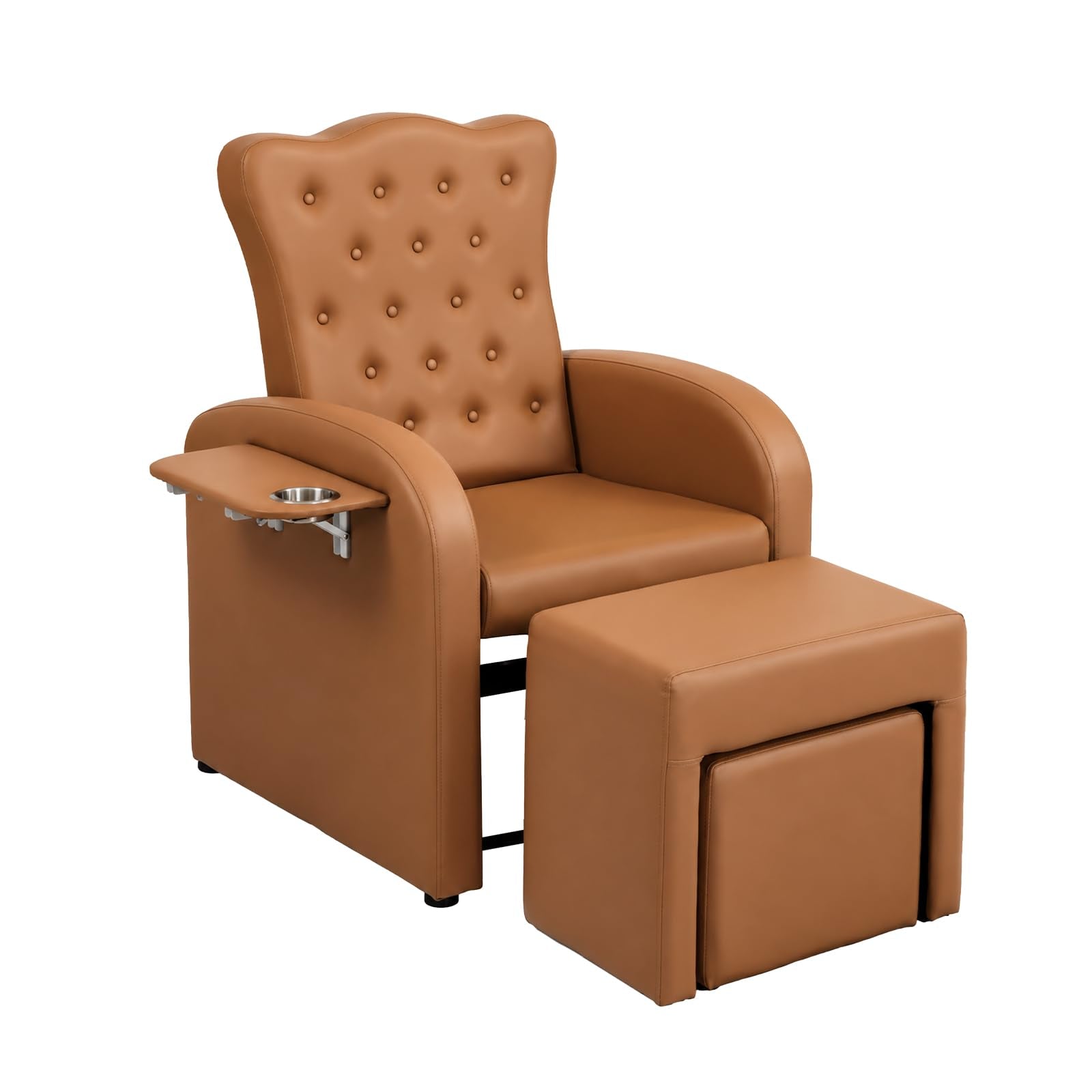 OmySalon PCE-BD 3-in-1 Plumbless Electric Pedicure Chair With Technician Stool Footrest And Adjustable Backrest