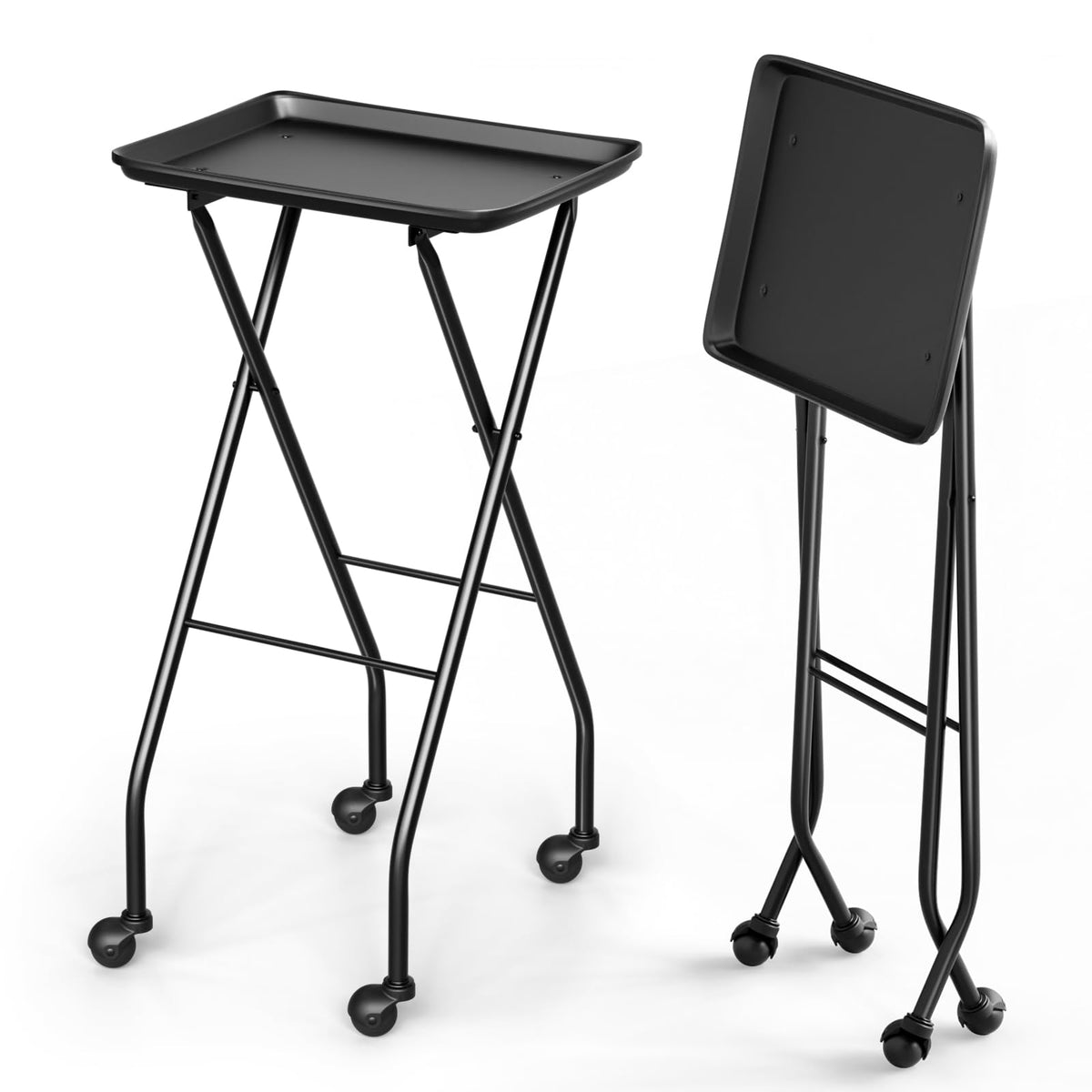 OmySalon ST1401 Foldable Rolling Salon Tray Trolley Cart on Wheels