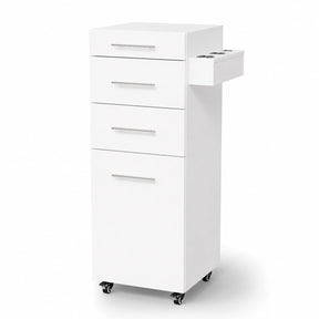 OmySalon SCTDOC Wooden Salon Trolley Cart with Wheels, 3 Drawers, Adjustable Shelf & Tool Holders