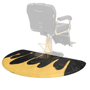 OmySalon 3' x 5' Semi-Circle Anti-Fatigue Salon Mat with Round Cutout 5/8" Thick