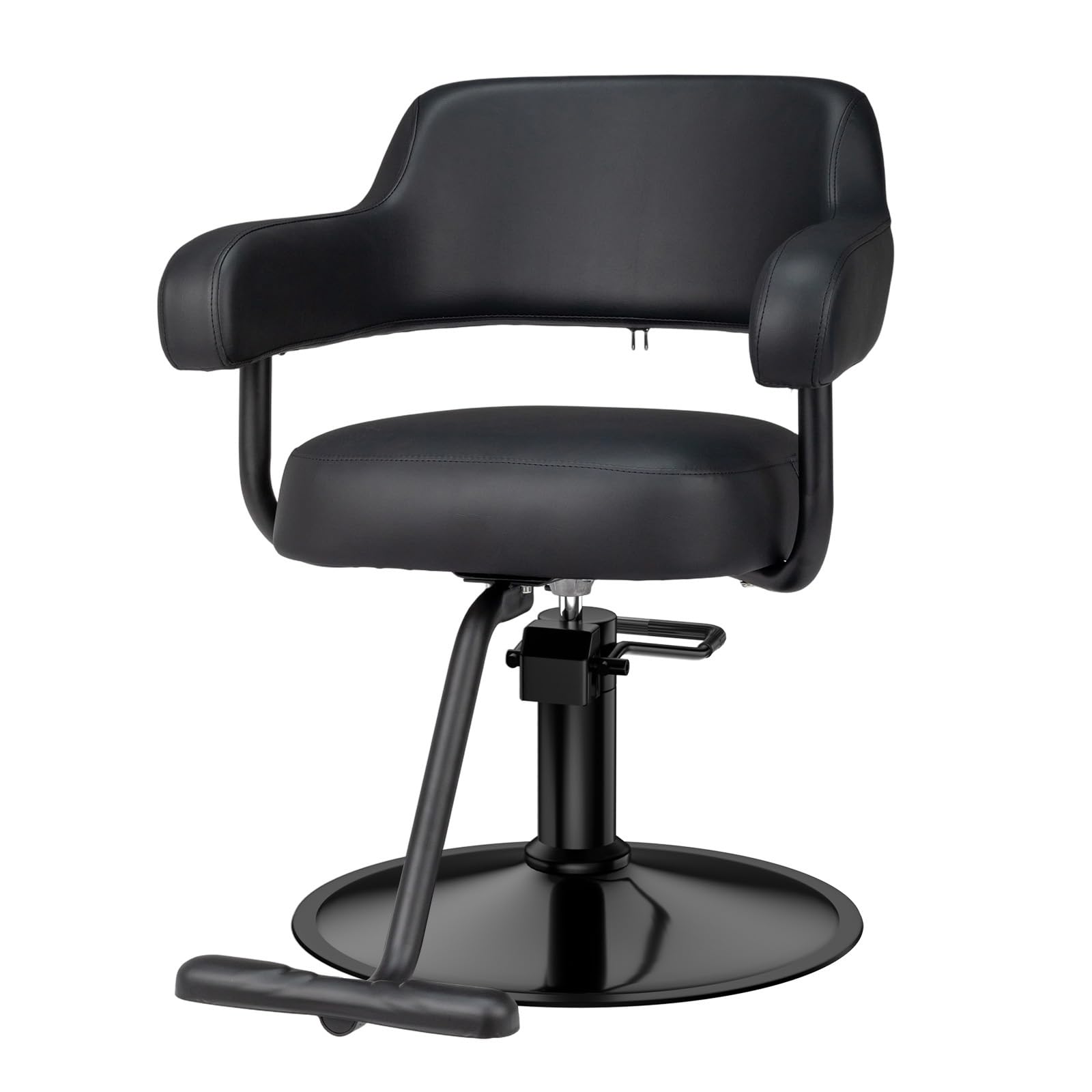 OmySalon SC3301 Heavy-Duty Hydraulic Styling Chair with Open Back & Gold Footrest