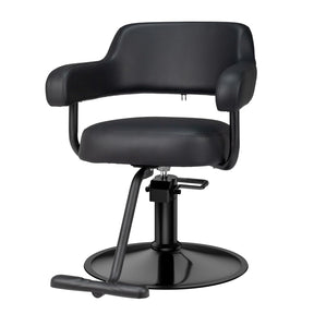OmySalon SC3301 Heavy-Duty Hydraulic Styling Chair with Open Back & Gold Footrest