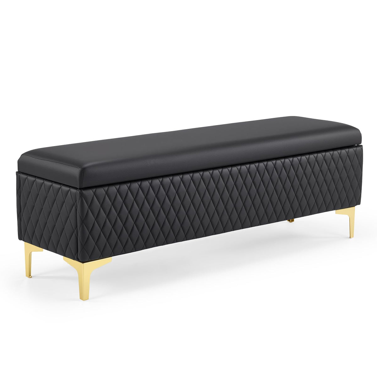 OmySalon WRB1701 53.7in Faux Leather Waiting Room Reception Bench Chair with Hidden Storage