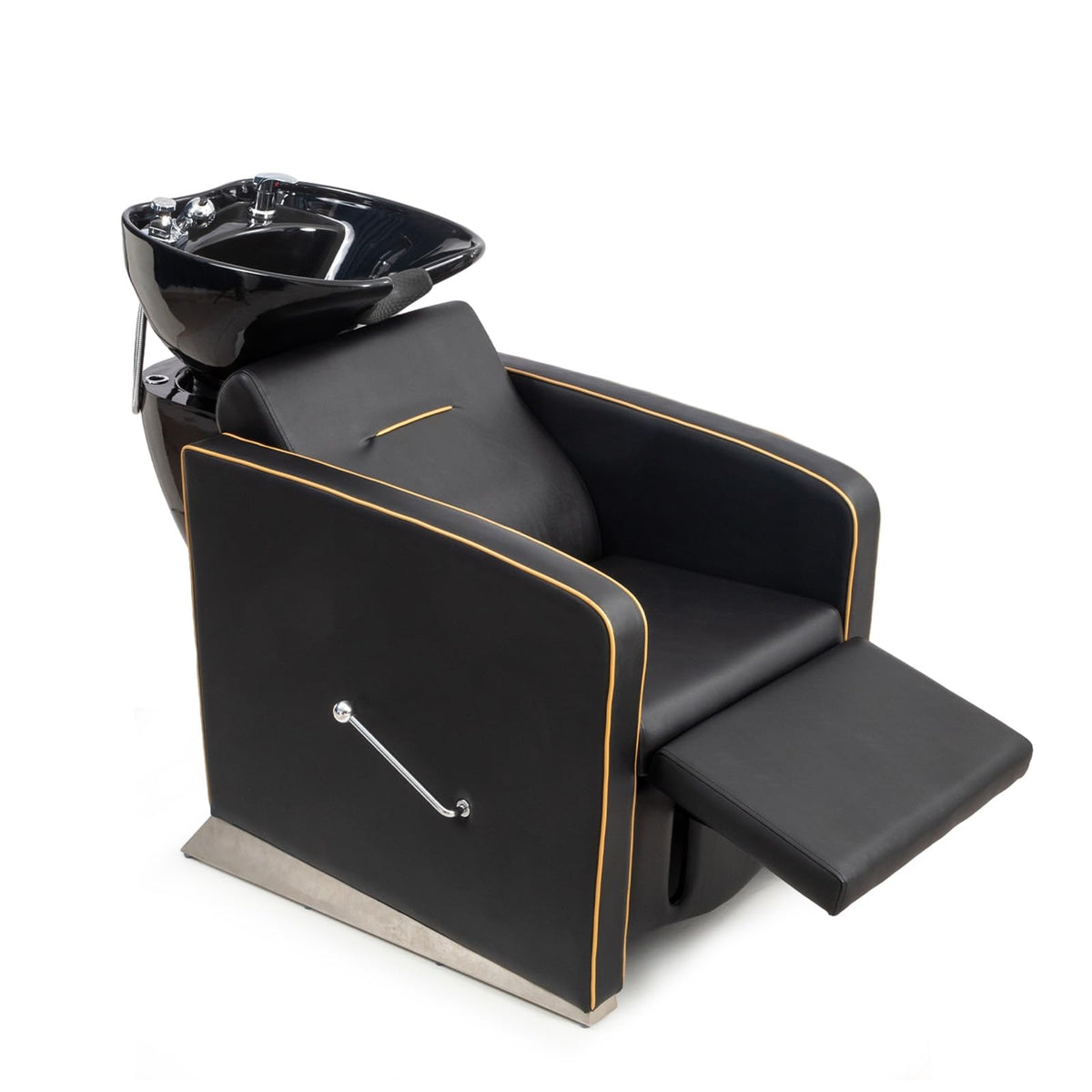 OmySalon BU1221 Salon Shampoo Backwash Chair Unit with Ceramic Shampoo Bowl & Adjustable Footrest