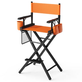 OmySalon 31in Wooden Portable Director Chair Folding Makeup Chair with Storage Pouch