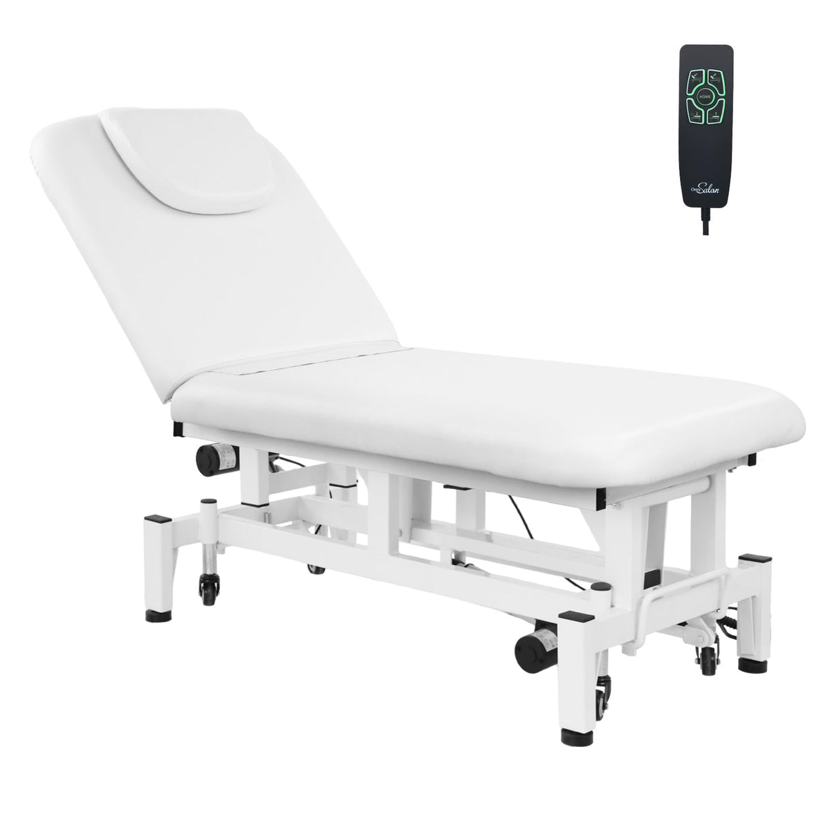 OmySalon MTB-W 71in Heavy Duty Electric Dual-Motor Remote Control Physical Therapy Massage Table with Adjustable Height & Backrest
