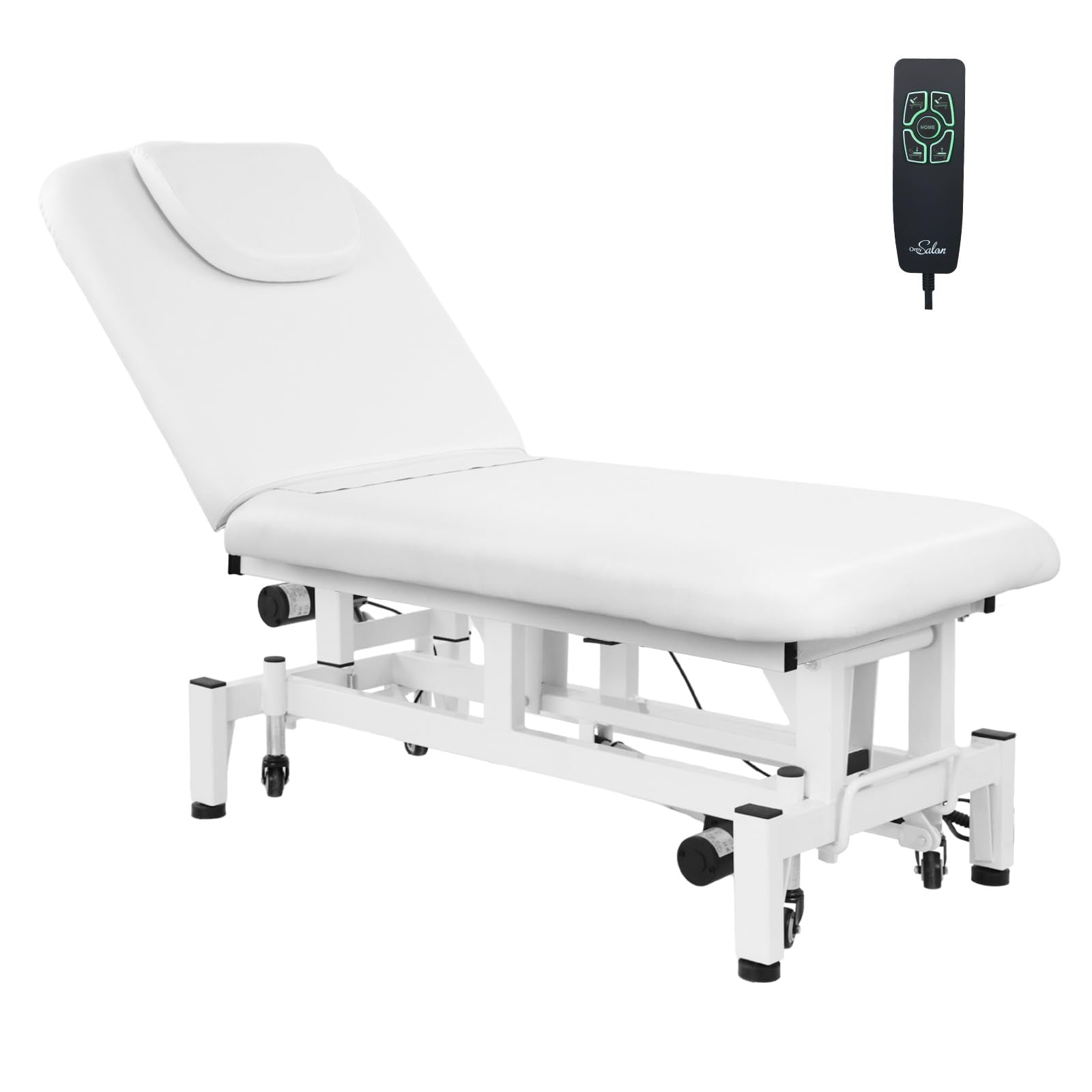 OmySalon MTB-W 71in Heavy Duty Electric Dual-Motor Remote Control Physical Therapy Massage Table with Adjustable Height & Backrest