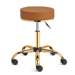 OmySalon Luxury 360° Swivel Hydraulic Adjustable Rolling Round Stool with Wheels