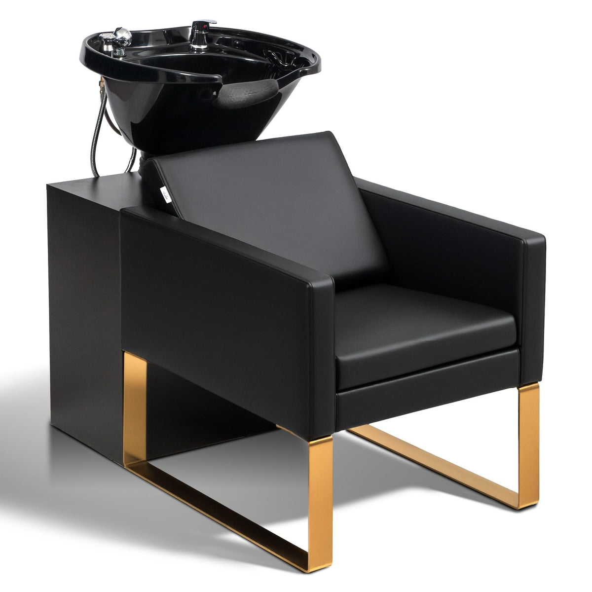 OmySalon BU2001 Salon Shampoo Backwash Chair Unit with ABS Plastic Bowl & Wooden Cabinet