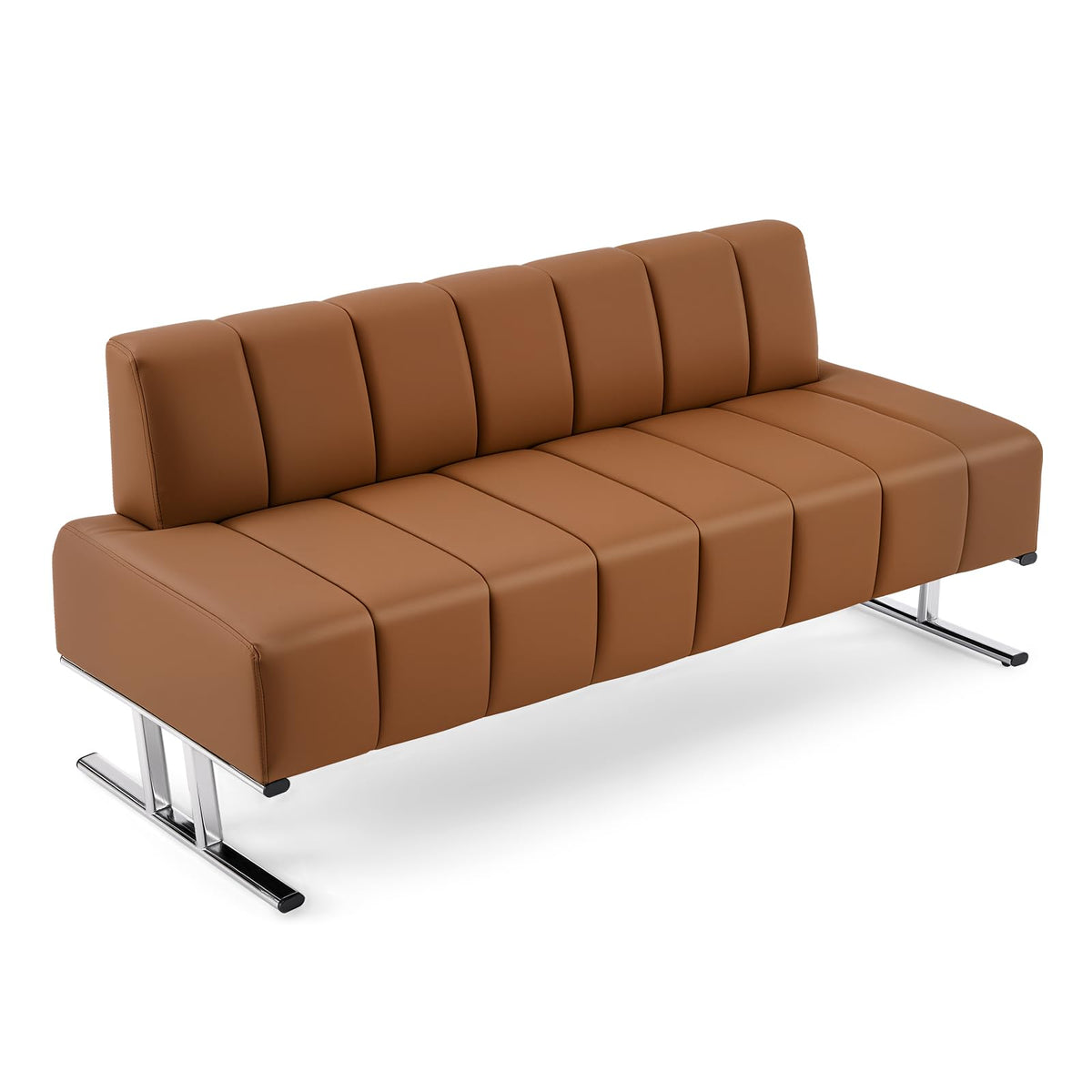 OmySalon WRB1901 59in Faux Leather Waiting Room Reception Bench Chair with Backrest