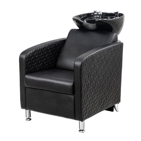 OmySalon BU1411 Salon Shampoo Bowl and Chair Backwash Unit with Tilting Porcelain Bowl