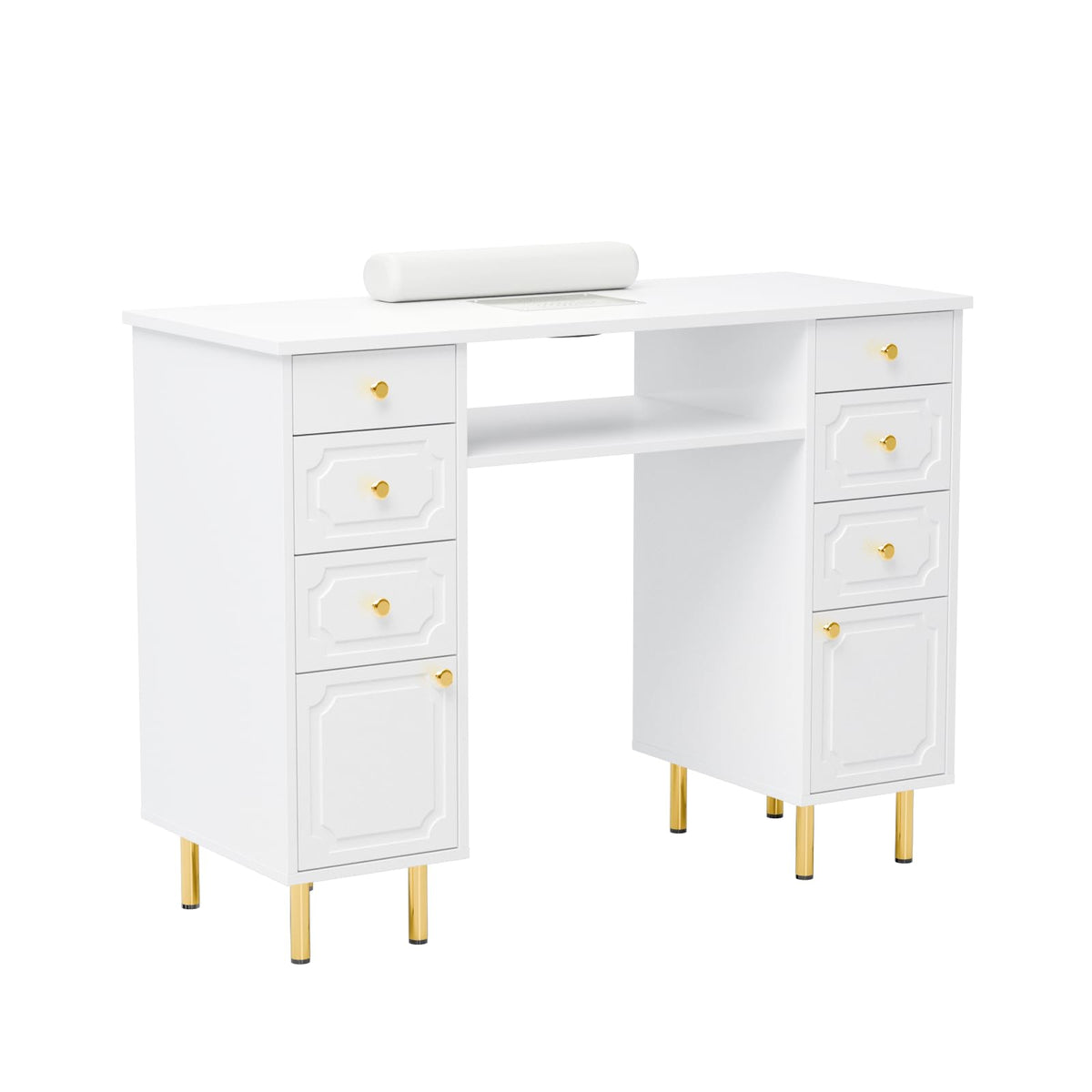 OmySalon MT-FORMED Nail Manicure Table w/Electric Dust Collector & Wrist Rest