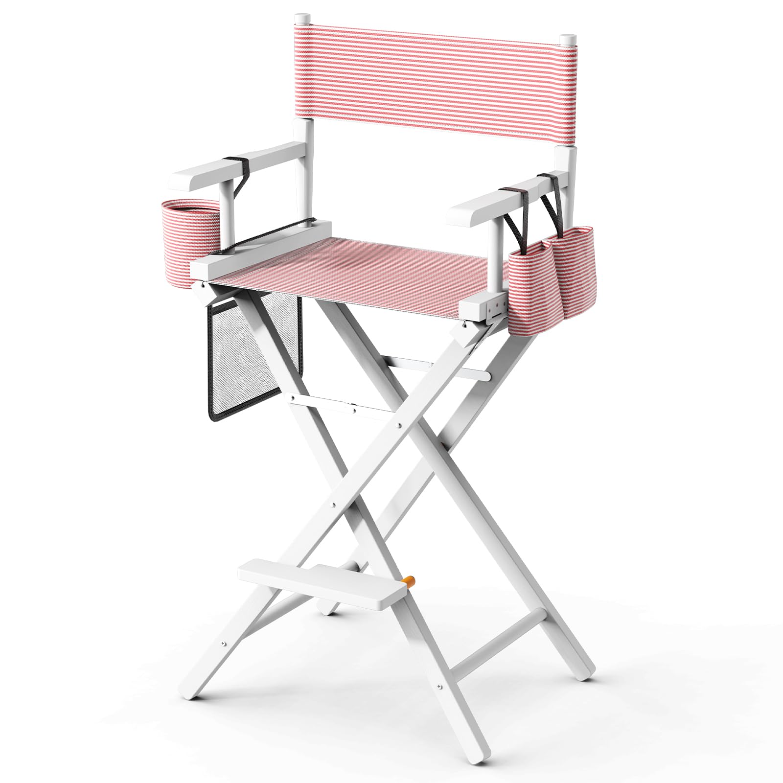 OmySalon 31in Wooden Portable Director Chair Folding Makeup Chair with Storage Pouch