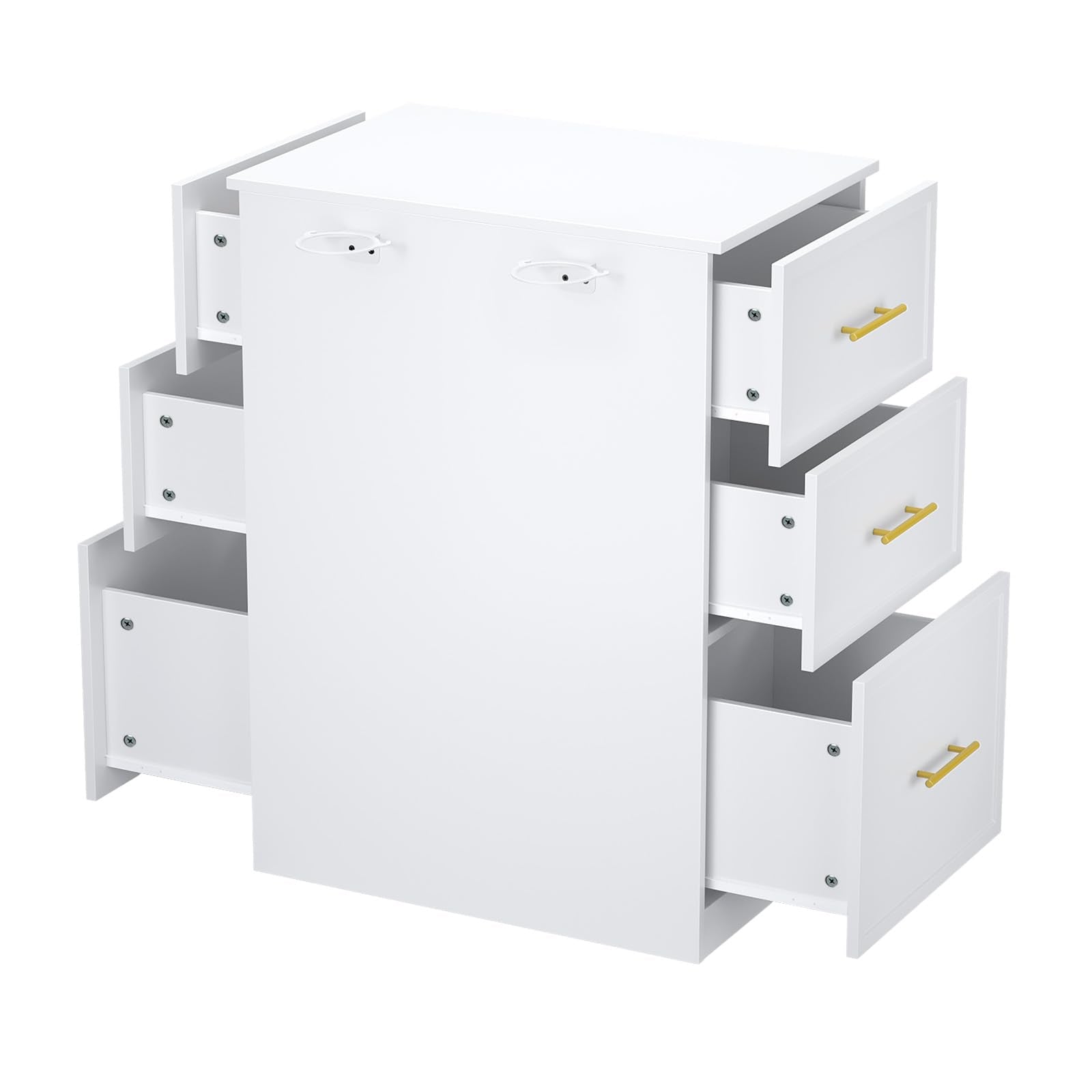 OmySalon DSCWSD Double-Sided Salon Styling Station with 6 Drawers 2 Tool Holders