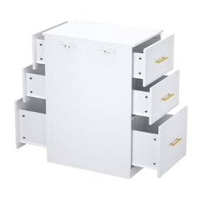 OmySalon DSCWSD Double-Sided Salon Styling Station with 6 Drawers 2 Tool Holders