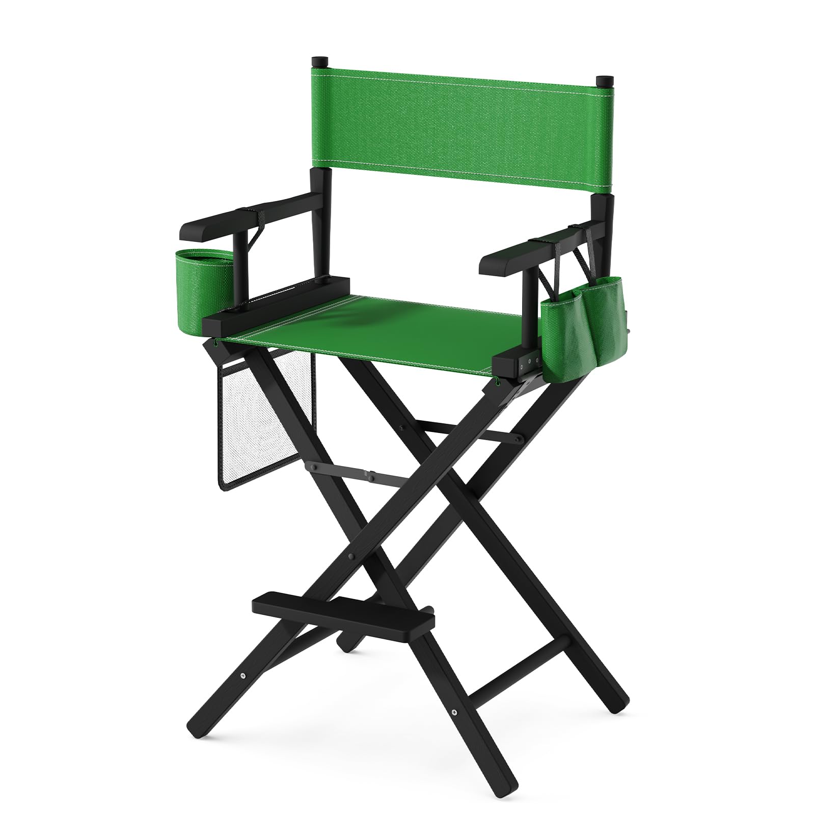OmySalon 26in Wooden Portable Director Chair Folding Makeup Chair with Storage Pouch