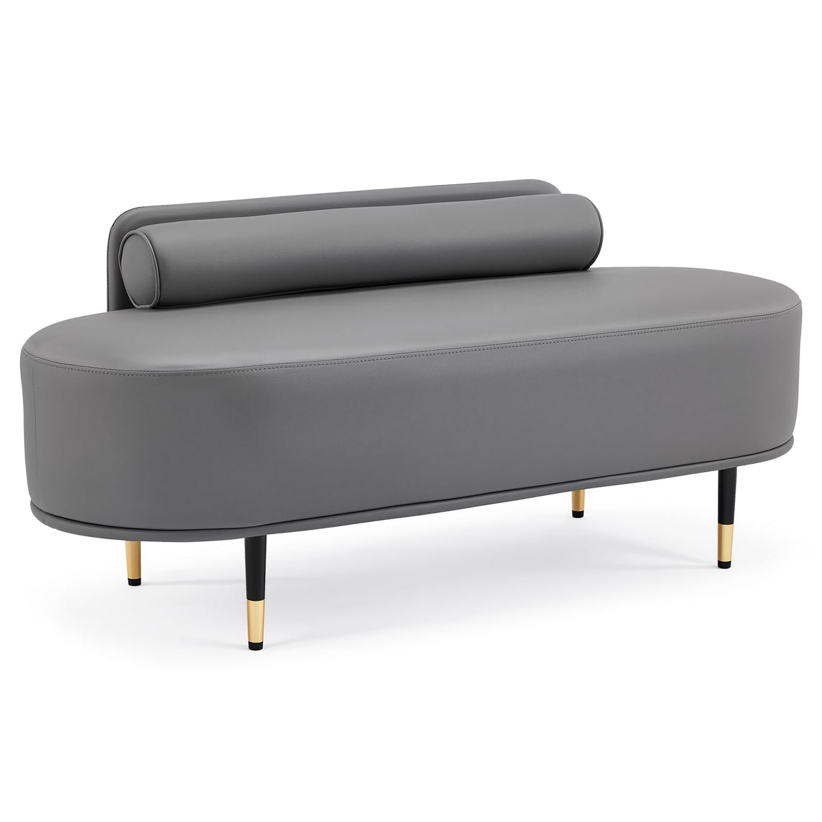 OmySalon WRB1601 53.5in Faux Leather Waiting Room Reception Bench Chair with Low Back