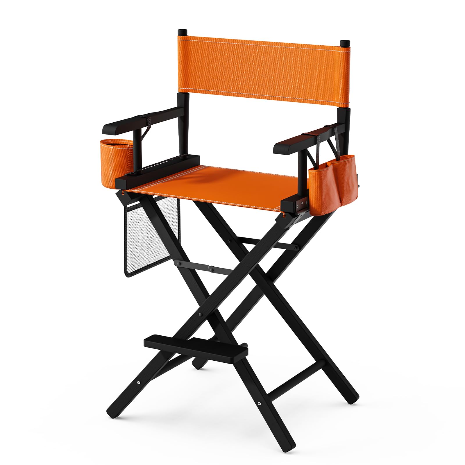 OmySalon 26in Wooden Portable Director Chair Folding Makeup Chair with Storage Pouch