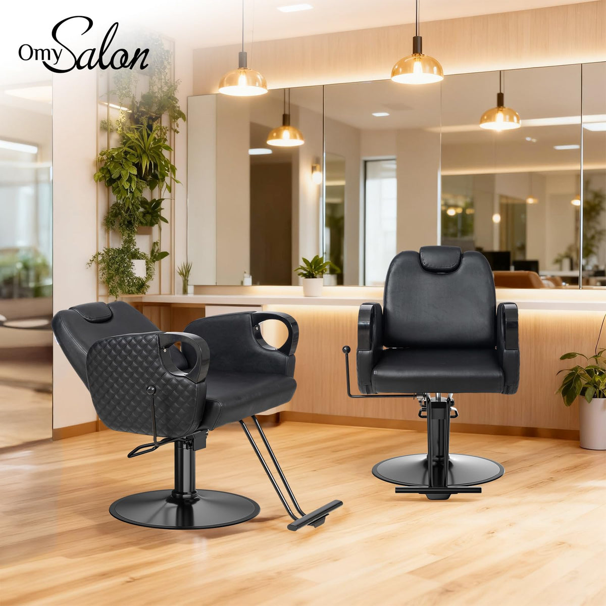 OmySalon SC3601 All Purpose Heavy Duty Hydraulic Reclining Salon Chair w/Headrest