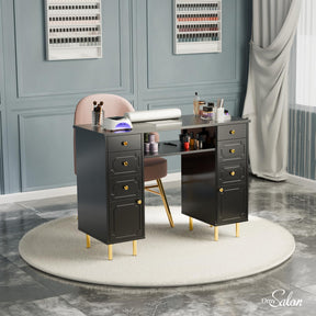 OmySalon MT-FORMED Nail Manicure Table w/Electric Dust Collector & Wrist Rest
