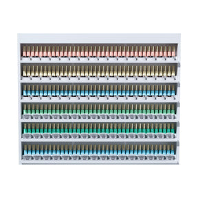 OmySalon Double 6-Tier Wall Mount Nail Polish & Powder Organizer Rack with Acrylic Barriers