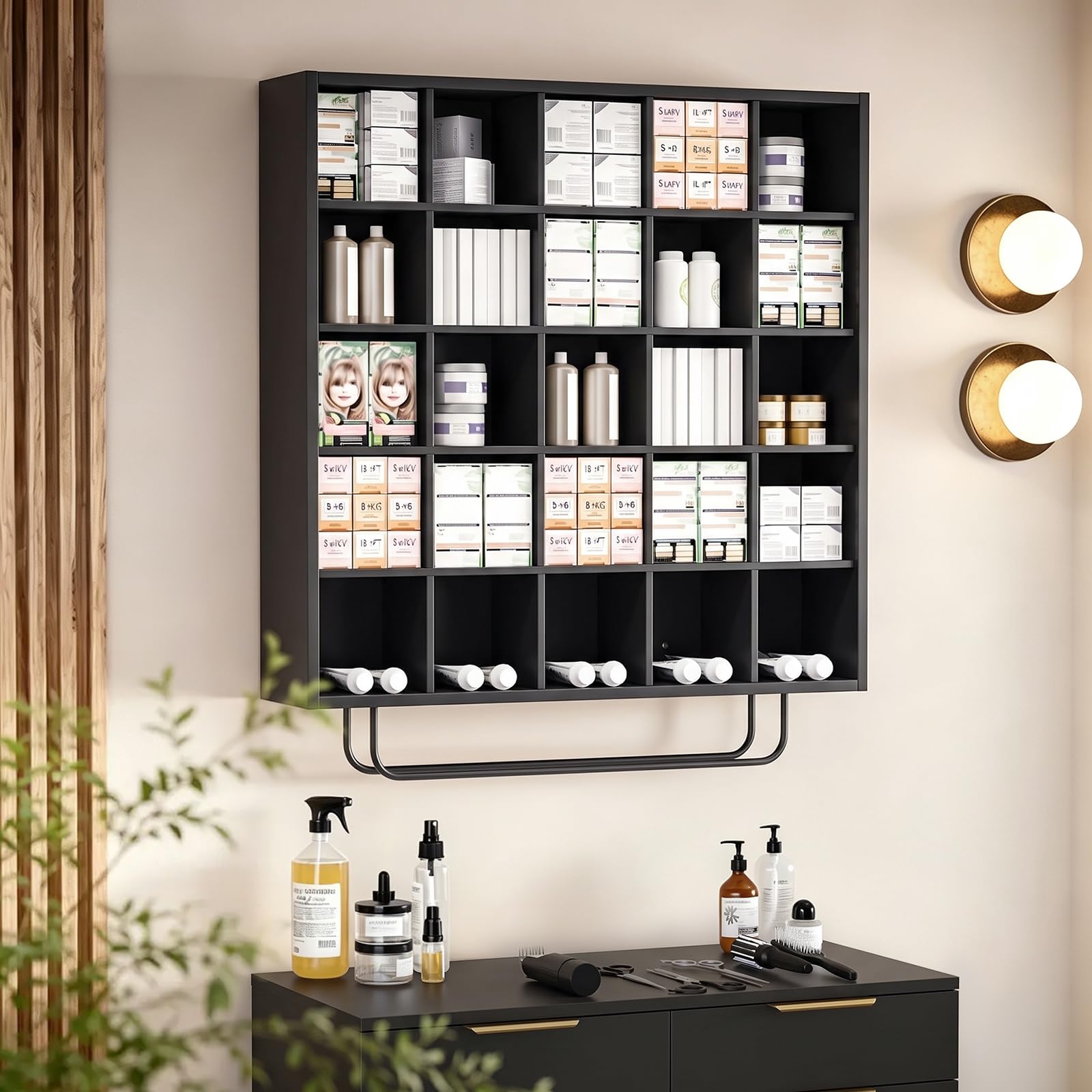 OmySalon SCRUC Wall-Mounted Hair Color Tube Organizer Rack
